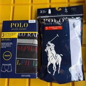 Polo Ralph Lauren Boys' Sz XL 18-20 Boxer Briefs - Black Logo, Tank